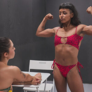 SFD853 Aura vs Sabrina - A gripping arm wrestling clash driven by tension strength and control